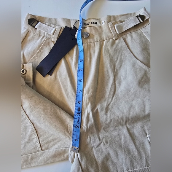 Realtakai Womens Beige Cargo Pants M Waist 26 NWT - Picture 6 of 8